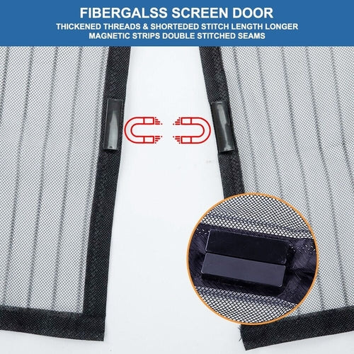 Magnetic Screen Door Mesh Curtain Durable Heavy Duty Mosquito Net Bug